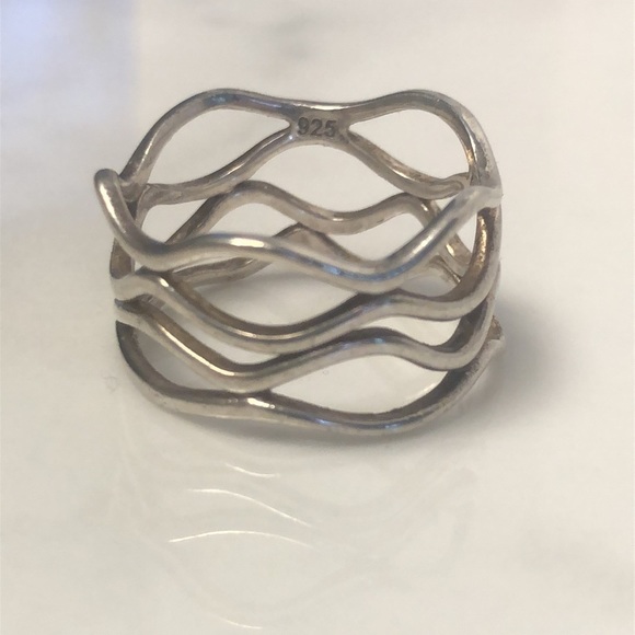 Wiggly wire band sterling silver 925 ring size 7 - Picture 2 of 4